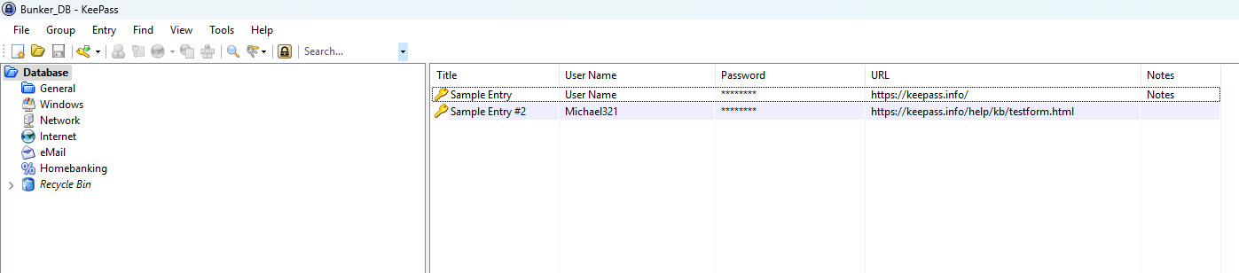 Image of KeePass database