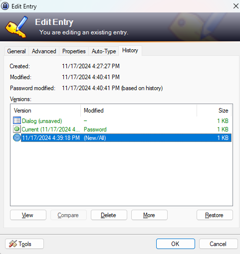 Image of entry history